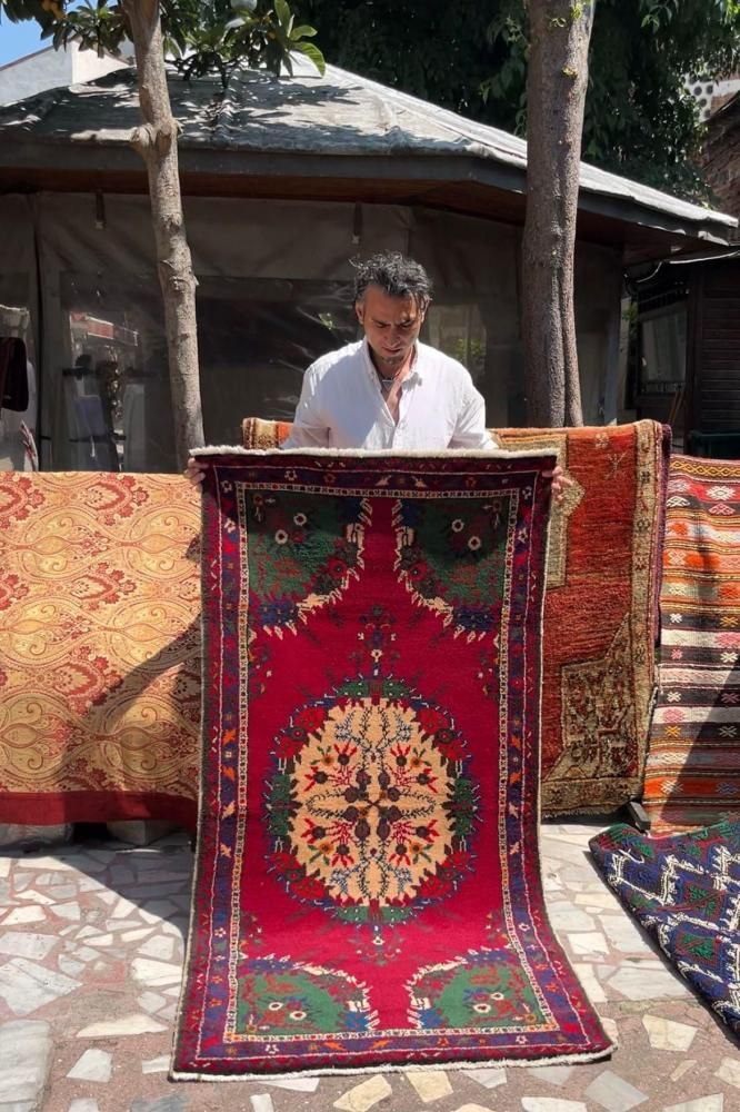 トルコ絨毯、キリム オールド絨毯/トルコ絨毯・エーゲ海地方/約153×90cm - 手織り