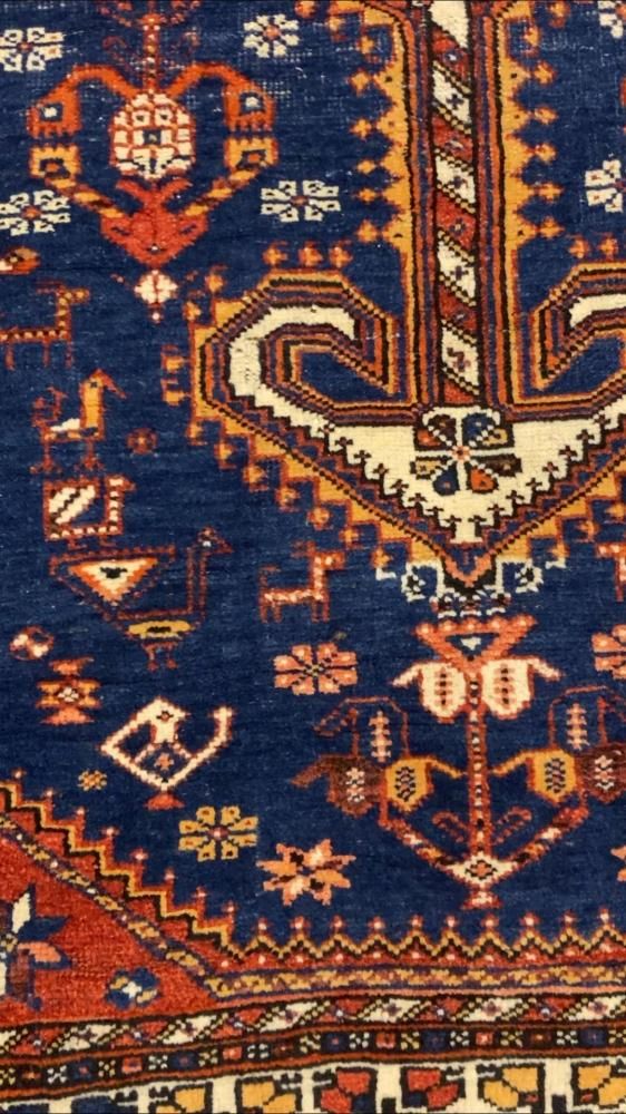 オールド絨毯/イラン・シラーズ/トライバルラグ約165×108cm - 手織り