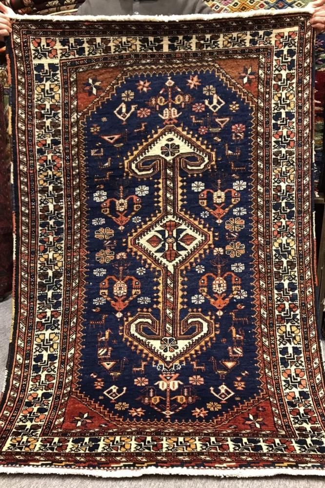 オールド絨毯/イラン・シラーズ/トライバルラグ約165×108cm