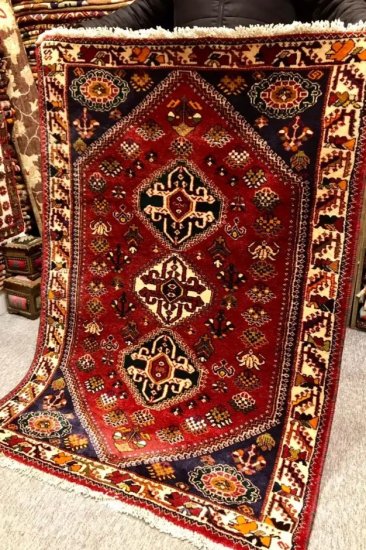 セミアンティーク絨毯/イラン・ハマダン/トライバルラグ約147×108cm 