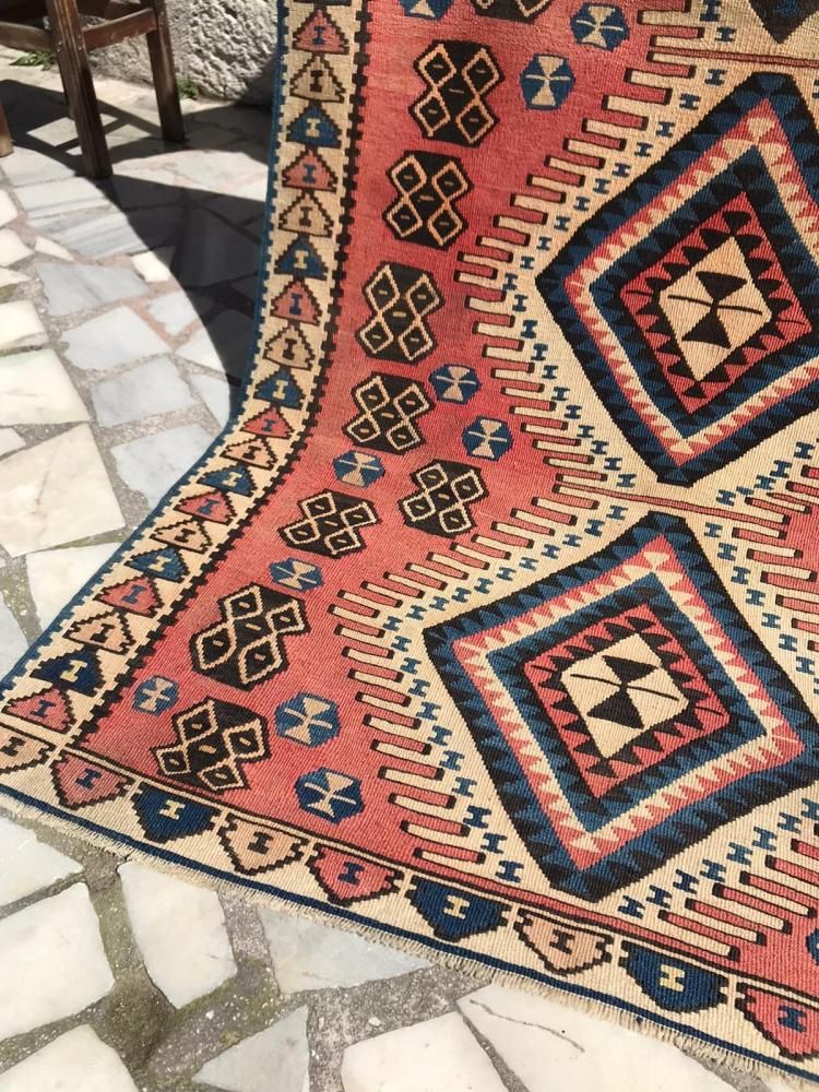 オールドキリム/トルコ・ヴァン/約156×105cm - 手織り絨毯＆キリム