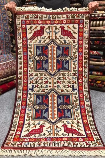 オールドキリム/トルコ・アフヨン/ランナー約279×63cm - 手織り絨毯 