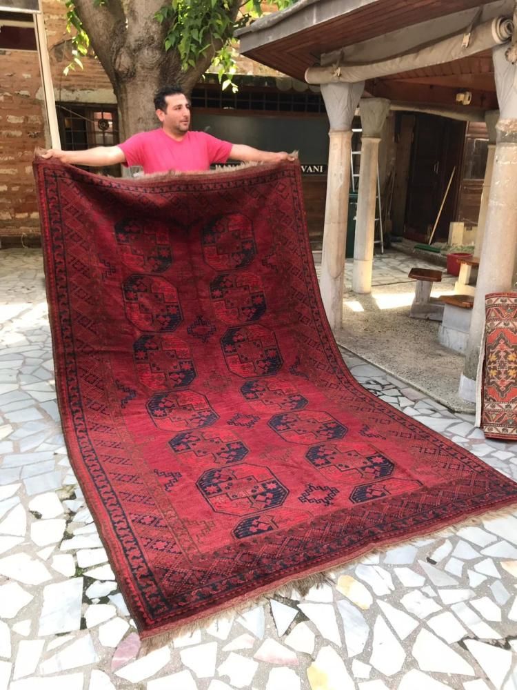 ヴィンテージトライバルラグ 赤 トルクメン アフガニスタン