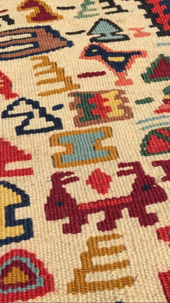 新しいキリム/ヴァン・クルド/セネデザイン約200×106cm - 手織り