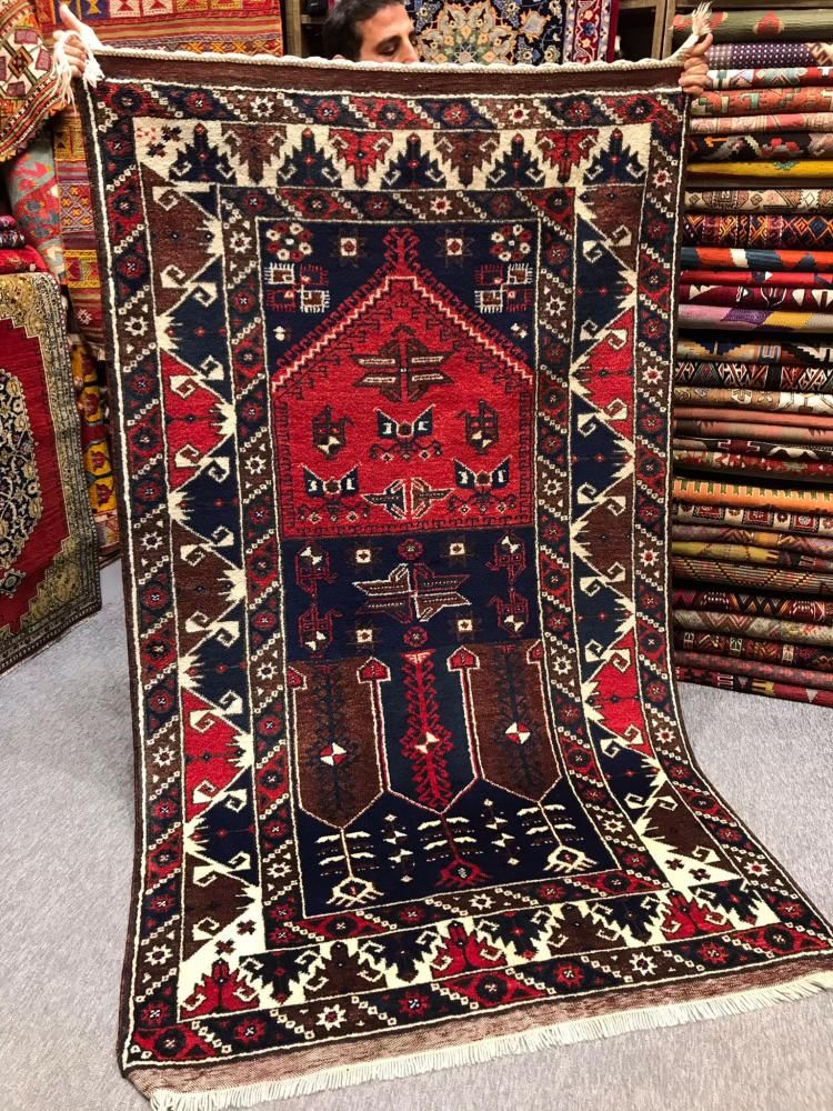 トルコ絨毯、キリム オールド絨毯/トルコ絨毯・カラマン/約157×92cm - 手織り絨毯