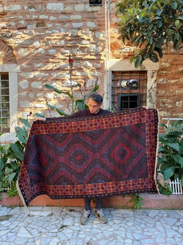 ペルシャ手織り キリム スマク 127×80cm　トライバル　ヴィンテージラグ d79d26c5d3772293424cc141c651a2