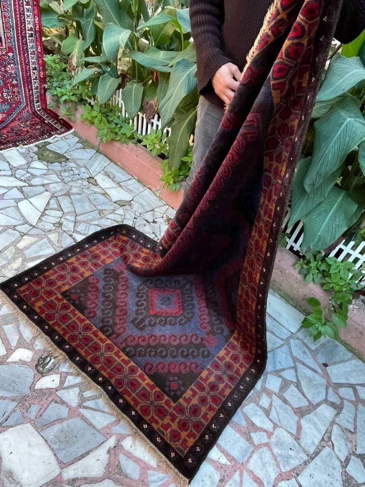 オールド絨毯/イラン・バルーチ/トライバルラグ約205×108cm - 手織り