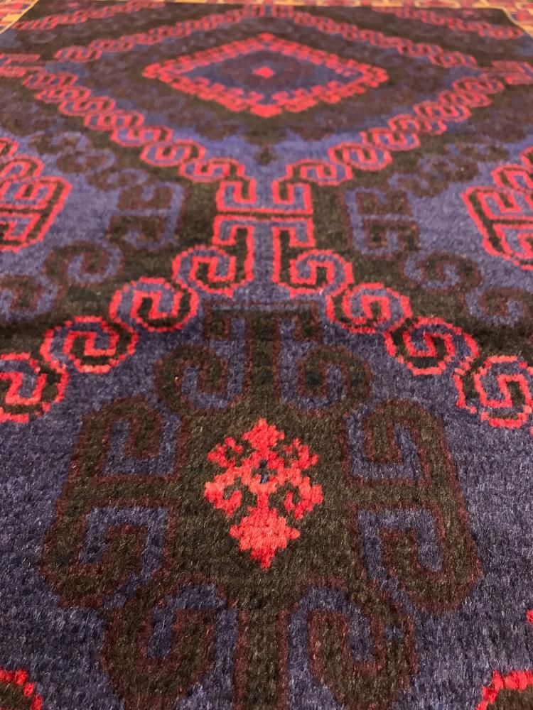 ペルシャ絨毯　バルーチ　トライバルラグ　イラン　手織り(7) オールド絨毯/イラン・バルーチ/トライバルラグ約205×108cm