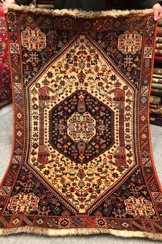 692 アンティークキリム トルコ トライバル インディゴ ラグ 百貨店