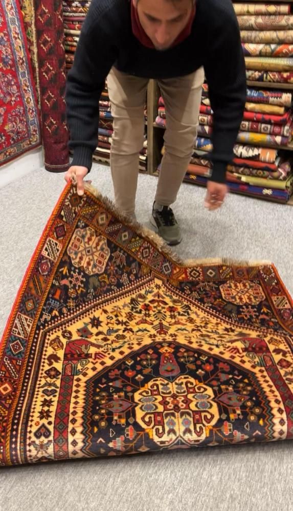 トライバルラグ ヴィンテージ家具 165×94cm 手織り 絨毯 カーペット