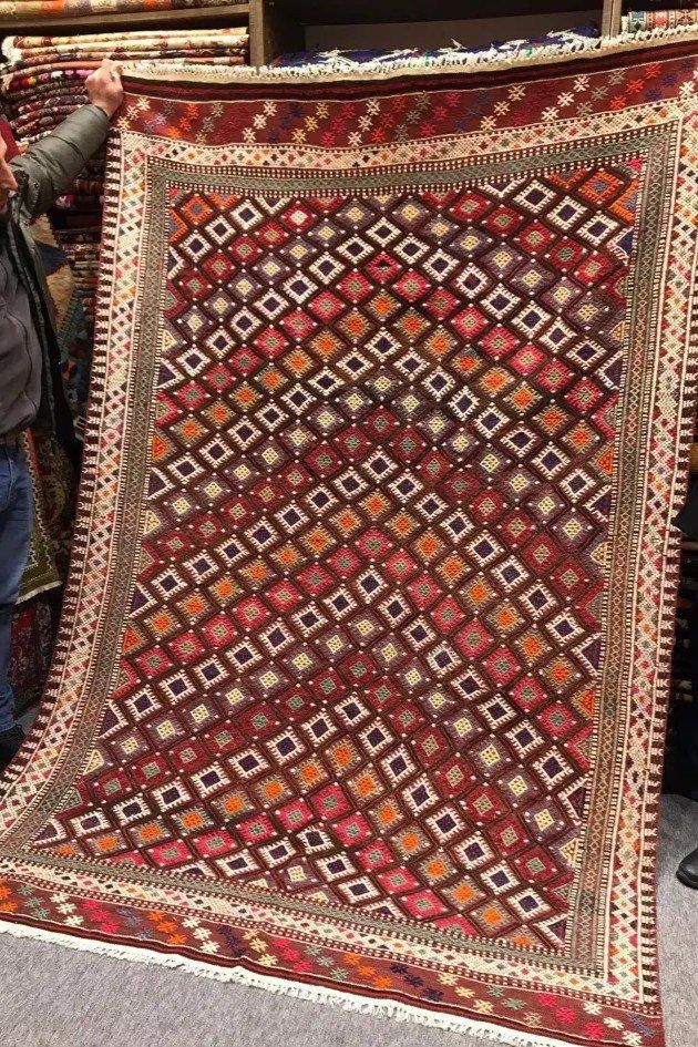 オールドキリム　コンヤキリム　トルコ　純羊毛手紬、草木染が主の大きなキリム オールドキリム コンヤキリム トルコ 純羊毛手紬、草木染が主の大きな