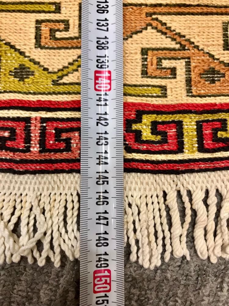 キリム 141×102cm 動物柄 手織り スマック織り コットン×シルク キリム 141×102cm 動物柄 手織り スマック織り コットン×シルク