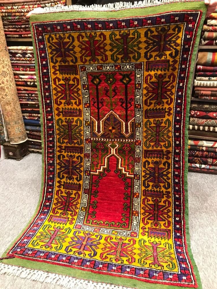 【現地買付】トルコラグ⑤ トルコ絨毯 ジジム 新しい絨毯/トルコ・コンヤ・インリジェ/約163×94cm - 手織り