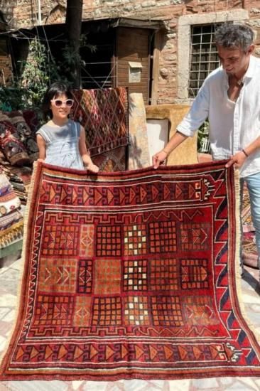 【現地買付】④キリム イラン製 新品 新しいキリム/イラン/スマック織りキリム約157×102cm - 手織り
