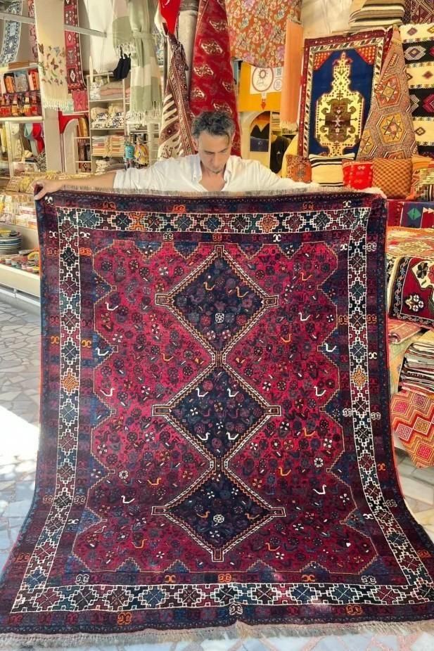 ★ naochin1102★ トライバルラグ　セミアンティーク ☆ naochin1102☆ トライバルラグ セミアンティーク ☆ naochin1102様