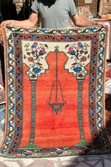 アンティークキリム　マラティア キリムスタイル / アンティークキリム マラテヤ76×78cm ネイビー