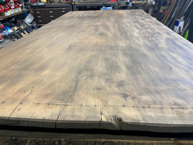 トチ古材一枚板の裁ち板ー超特大古材テーブル天板・作業台天板