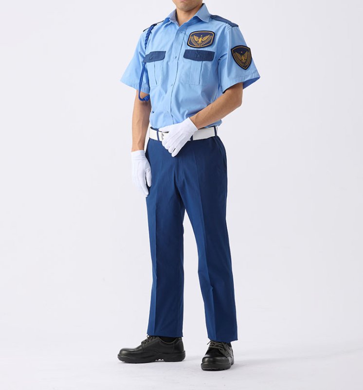 1052TH 夏服半袖シャツ ＜ライトブルー/ネイビー＞ - 警備服・警備用品の通販【COSMO】モビメントコスモ