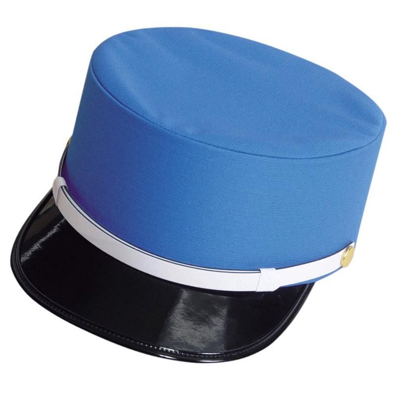 制帽　帽子　ドゴール帽　未使用新品 ドゴール帽 青色（ブルー） 帽章付き - 警備用品・防犯用品 プロ
