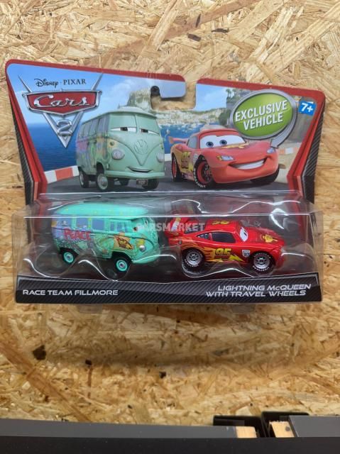 RACE TEAM FILLMORE AND LIGHTNING MCQUEEN WITH TRAVEL WHEELS 2011 PC