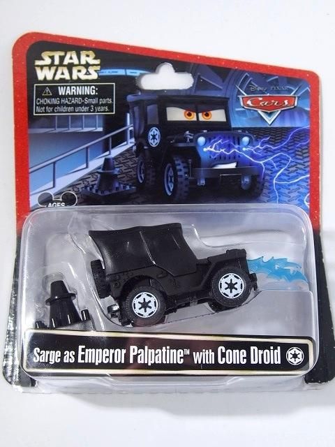 STAR WARS x CARS! SARGE AS EMPEROR PALPATINE WITH CONE DROID
