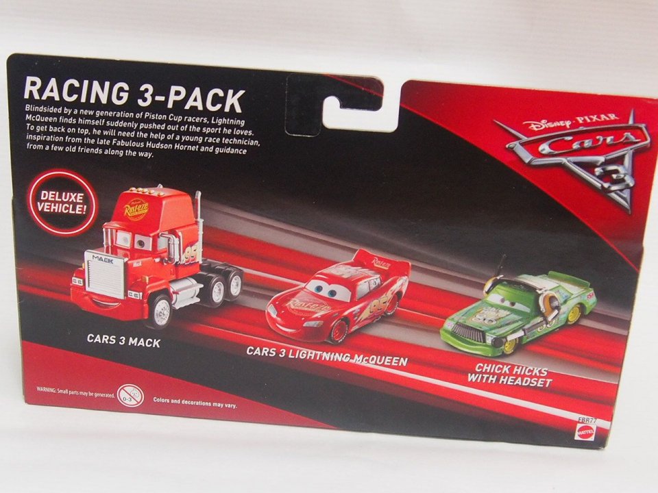 CARS3 RACING 3-PACK MACK LIGHTNING MCQUEEN CHICKHICKS WITH HEADSET