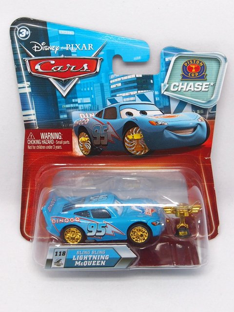 BLING BLING LIGHTNING McQUEEN with PISTON CUP GOLDEN WHEELS CHASE NS