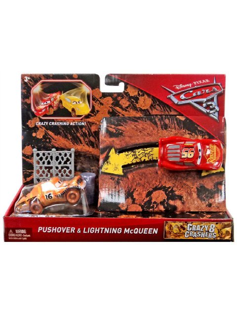 CARS3 CRAZY 8 PUSHOVER and LIGHTNING MCQUEEN 2pack