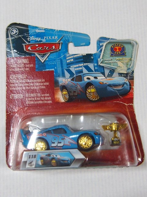 ͭòBLING BLING LIGHTNING McQUEEN with PISTON CUP GOLDEN WHEELS CHASE NS