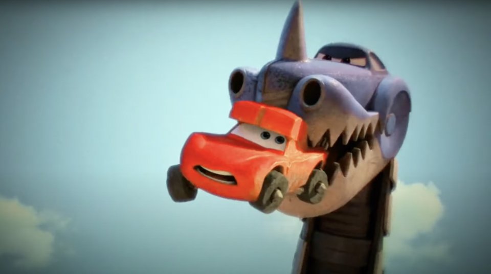 ROLL-AND-CHOMP DINO / CARS ON THE ROAD