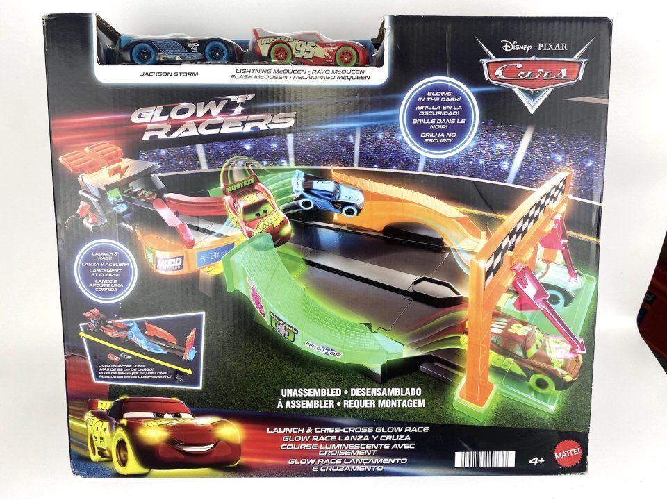 GLOW RACERS LAUNCH 'N Criss-Cross PLAYSET 2023 with/ Glow LMQ and