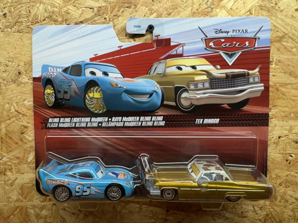 カーズ、ミニカー（マテル）、マックィーン、チック・ヒックス DINOCO、キング カーズ、ミニカー（マテル）、マックィーン、チック・ヒックス