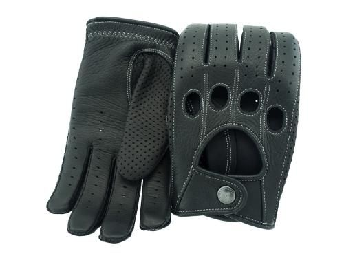 CACAZAN　革製ドライビンググローブ　ルノースポール刺繍オーダー品！ CACAZAN（カカザン）Driving Gloves / DDR-040 Black(Red