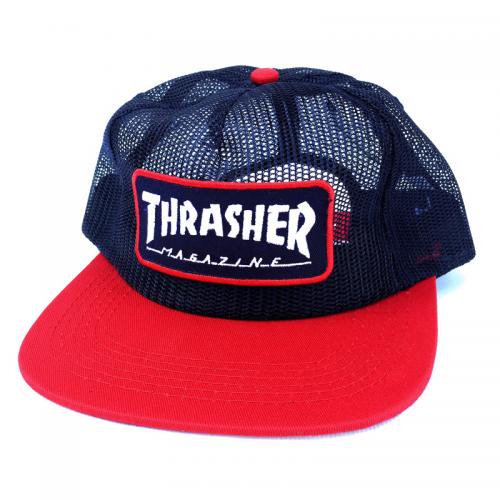 THRASHER LOGO FULL MESH CAP / NAVY x RED （スラッシャー 