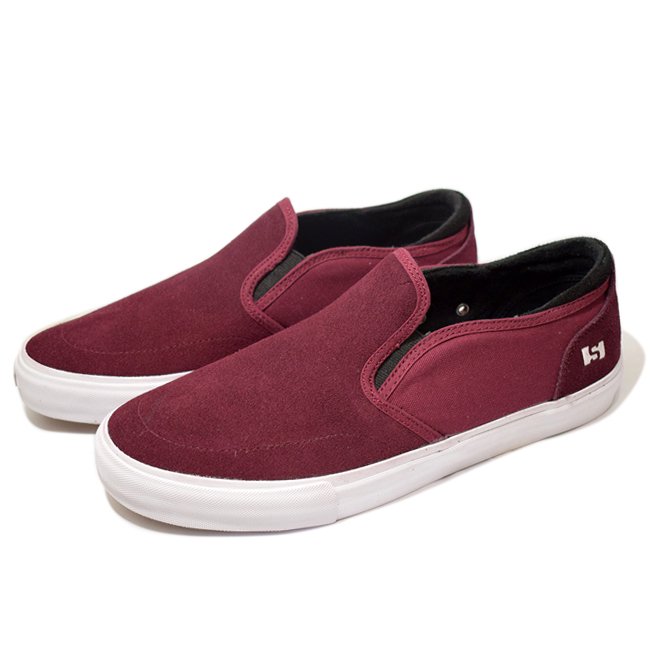 <img class='new_mark_img1' src='https://img.shop-pro.jp/img/new/icons5.gif' style='border:none;display:inline;margin:0px;padding:0px;width:auto;' />STATE FOOTWEAR KEYS / Black Cherry/White Suede (ステイト フットウエア スケートシューズ)