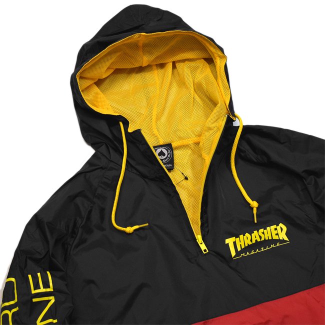 THRASHER MAG LOGO ANORAK JACKET / BLACK/RED （スラッシャー