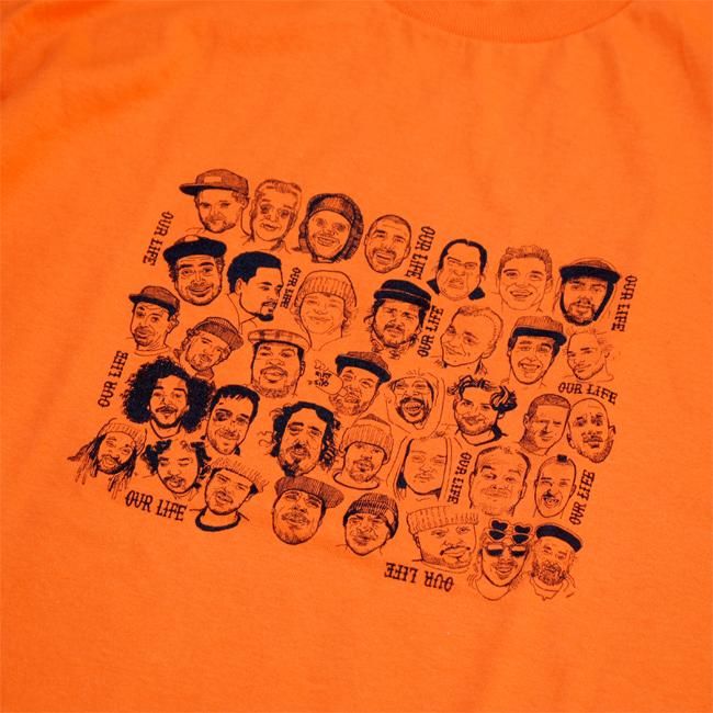 最新の激安 OUR LIFE FACE LIFE TEE / ORANGE （アワーライフ TEE/Tシャツ スケートボード