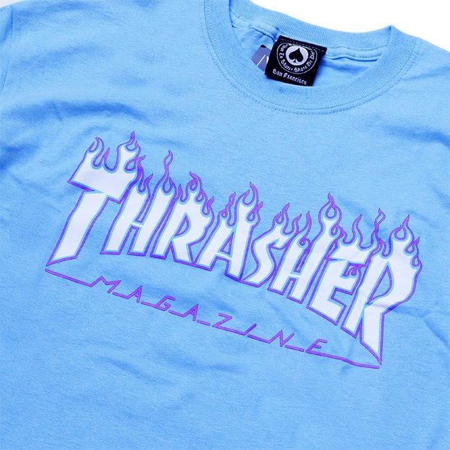 THRASHER FLAME LOGO TEE / SKY BLUE （スラッシャー ロゴTシャツ