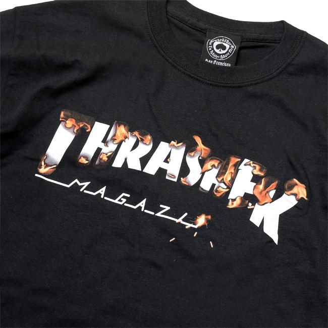 ★THRASHER 炎ロゴ Tシャツ 黒 レア☆THRASHER Dickiesコラボ】黒 炎 Tシャツ サイズM - メルカリ