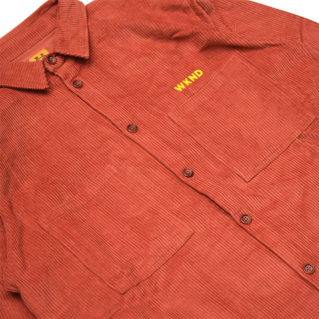 WKND MAJOR CORD BUTTON SHIRT/ BURGUNDY （ウィークエンド