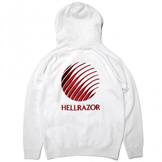 Hellrazor Logo Embroidered Hoodie / White (ヘルレイザー パーカー 