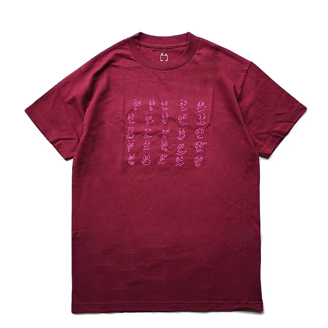 <img class='new_mark_img1' src='https://img.shop-pro.jp/img/new/icons5.gif' style='border:none;display:inline;margin:0px;padding:0px;width:auto;' />WKND FACES TEE / BURGUNDY （ウィークエンド Tシャツ）　