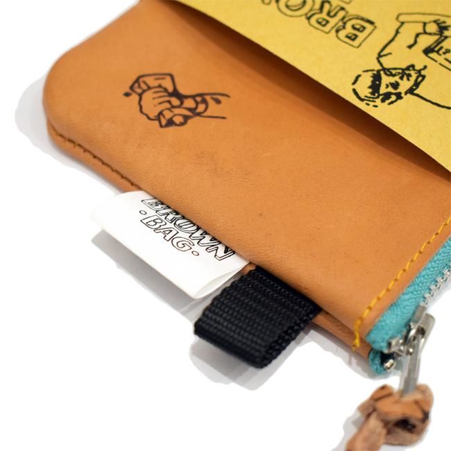 BROWNBAG Leather pouch / NATURAL × TURQUOISE (ブラウンバッグ