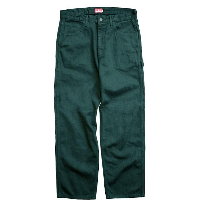 HELLRAZOR PLATINUM PAINTER DENIM PANTS / GREEN (ヘルレイザー デニムペインターパンツ)