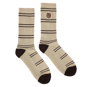 <img class='new_mark_img1' src='https://img.shop-pro.jp/img/new/icons55.gif' style='border:none;display:inline;margin:0px;padding:0px;width:auto;' />THEORIES LANTERN STRIPE CREW SOCKS / SAND  BROWN ʥ꡼  å/ˡ