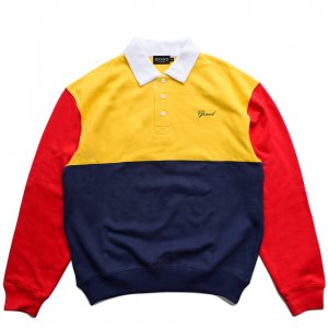 <img class='new_mark_img1' src='https://img.shop-pro.jp/img/new/icons5.gif' style='border:none;display:inline;margin:0px;padding:0px;width:auto;' />GRAND COLLECTION COLLAR CREWNECK / NAVY × RED × YELLOW (グランドコレクション スウェット/パーカー)