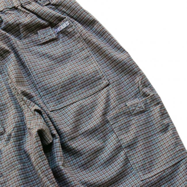 THEORIES STAMP LOUNGE PANT / BLUE & BROWN CHECK（セオリーズ