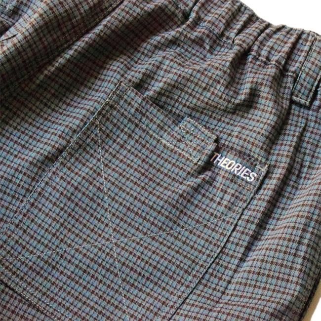 THEORIES STAMP LOUNGE PANT / BLUE & BROWN CHECK（セオリーズ 