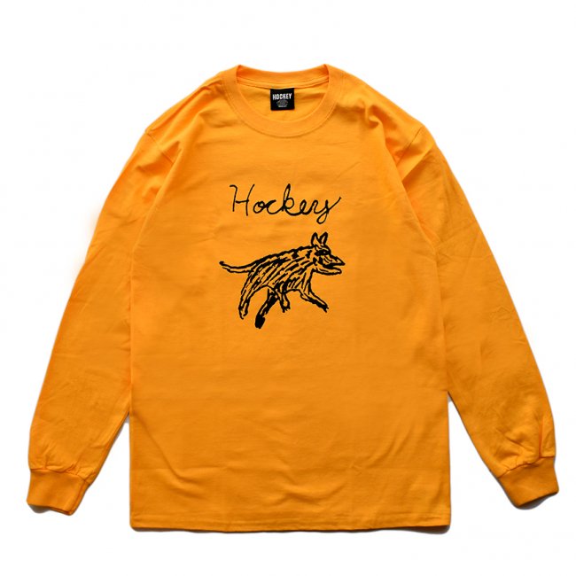 HOCKEY HOCKEY DOG L/S TEE / BRIGHT GOLD (ホッキー 長袖Tシャツ