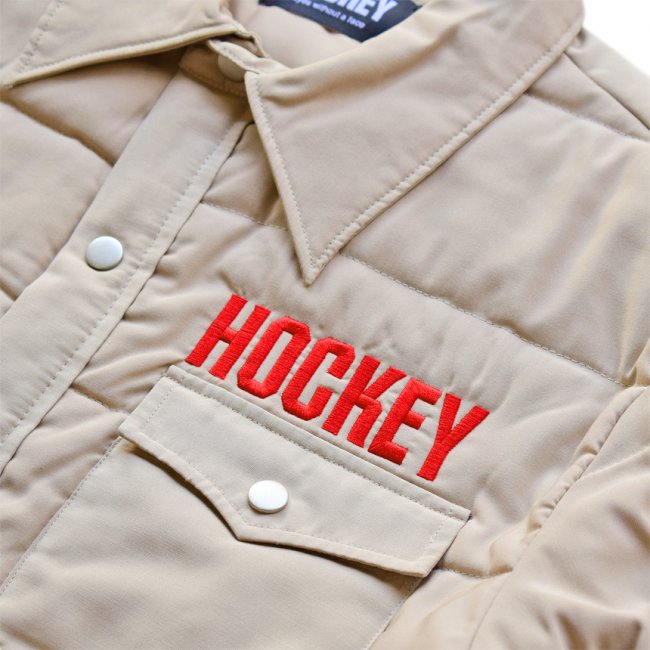 HOCKEY DOWN SNAP SHIRT / KHAKI (ホッキー シャツジャケット/ダウンジャケット)